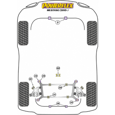 Preview: Powerflex Front Anti Roll Bar Bush 32mm for Ford Mustang (2015 -)
