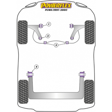 Preview: Powerflex Buchsen Querlenker unten vorne VA für Ford Puma 1997-2001