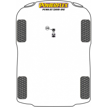 Preview: Powerflex Buchsen untere Drehmomentstütze (Fast Road) für Ford Puma ST (2019-)