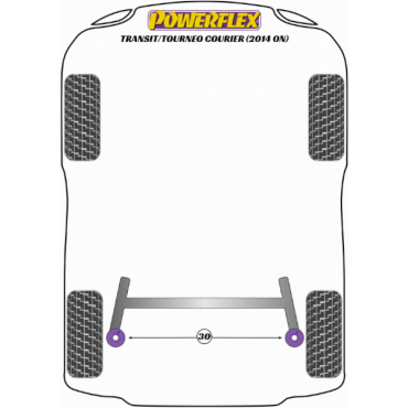 Powerflex Buchsen Heckfeder oberer Isolator für Ford Transit / Tourneo Courier (2014-)