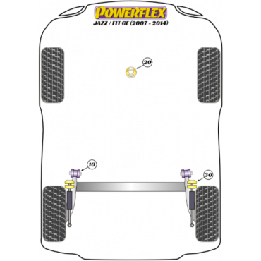 Powerflex Buchsen unterer Motorlagereinsatz für Honda Jazz / Fit GE (2007-2014)