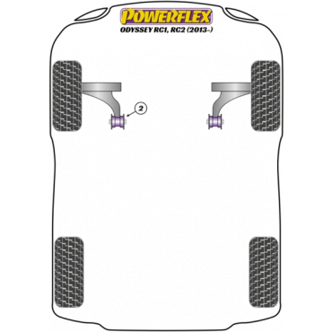 Powerflex Buchsen vorderer Querlenker hintere Buchse für Honda Odyssey RC1, RC2 (2013 - on)