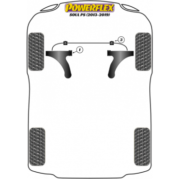 Preview: Powerflex Buchsen vorderer Querlenker vordere Buchse für Kia Soul PS (2013-2019)