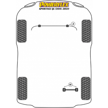Preview: Powerflex Buchsen Stabilisator vorne 20mm für Kia Sportage QL (2015-2021)