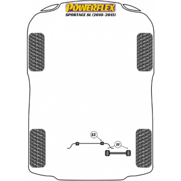 Preview: Powerflex Buchsen Quer-, Längslenker unten HA für Kia Sportage SL (2010-2015)