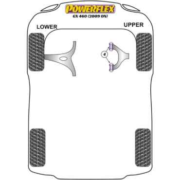 Preview: Powerflex Buchsen Querlenker vorne oben für Lexus GX 460 (2009-)