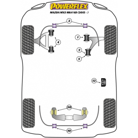 Powerflex Buchsen Buchsen für Differential Halterung HA für Mazda MX-5 Mk4 ND (2015-)