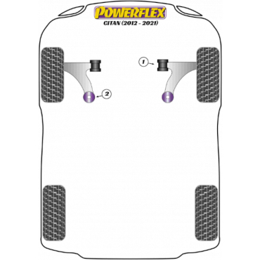 Preview: Powerflex Buchsen Führungsstift für die Radmontage für Mercedes Benz Citan (2012-2021)