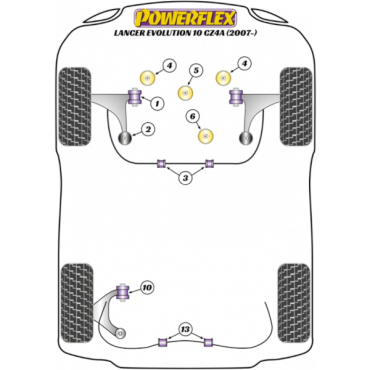 Preview: Powerflex PowerAlign PowerAlign Camber Bolts Kit 14mm for Mitsubishi Lancer Evolution X CZ4A (10/07-05/16)