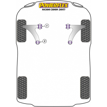 Preview: Powerflex Buchsen Querlenker vorne für Nissan NV200 (2009-2017)