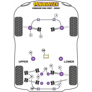 Preview: Powerflex Rear Anti Roll Bar Bush 18.5mm for Porsche 911 (996) 1997-2005