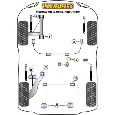 Powerflex Bolt-On Jack Pad Adaptor Kit for Porsche 911 Classic (1987 - 1989)