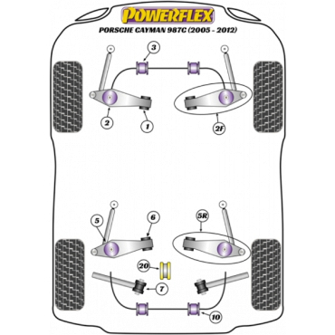 Powerflex Bolt-On Jack Pad Adaptor Kit for Porsche 987C Cayman (2005-2012)