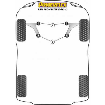 Powerflex Buchsen Vorderradaufhängung PU Buchse hinten für Ram ProMaster (2013-)