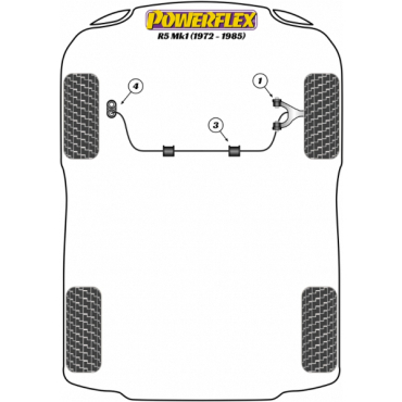 Preview: Powerflex Front Upper Arm Inner Bush for Renault 5 Mk1 (1972-1986)