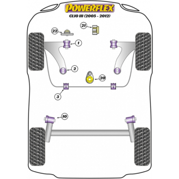 Preview: Powerflex PowerAlign PowerAlign Camber Bolts Kit (12mm x 60mm) for Renault Clio III (2005 - 2012)