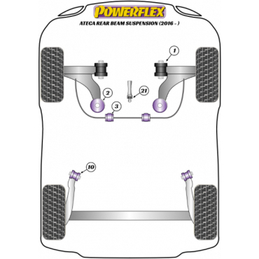 Powerflex Buchsen Vorderradaufhängung PU Buchse hinten für Sturzeinstellung für Seat Ateca Rear Beam (2016-)