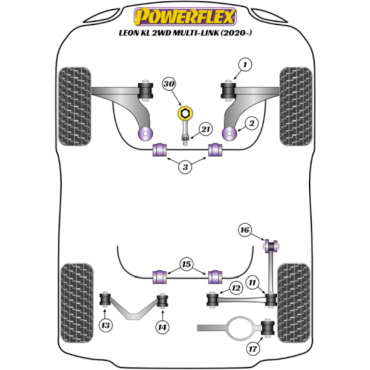 Powerflex Buchsen Einsatz unteres Motor-Lager (gross) für Seat Leon KL 2WD Multi-Link (2020-)