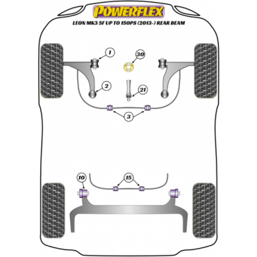 Powerflex Lower Engine Mount Insert (Large) Track Use for Seat Leon MK3 5F (2013-) Rear Beam