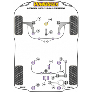 Powerflex Wheel Mounting Guide Pin for Skoda Octavia Mk3 5E (2013-) 150PS plus Multi-link
