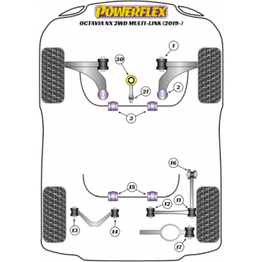 Powerflex Rear Tie Bar Inner Bush for Skoda Octavia NX 2WD Multi-Link (2019-)