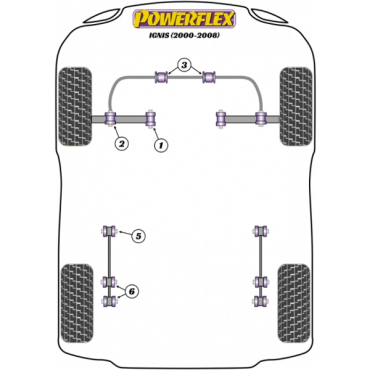 Powerflex Rear Tie Bar to Hub Bush for Suzuki Ignis (2000-2008)
