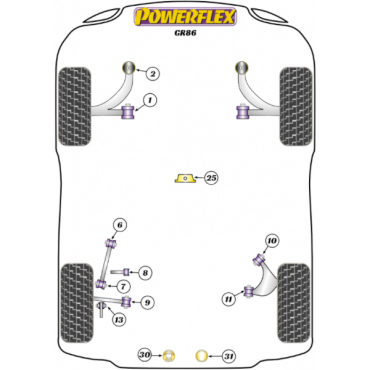 Preview: Powerflex PowerAlign PowerAlign Camber Bolts Kit 14mm for Toyota GR 86 (2021-)