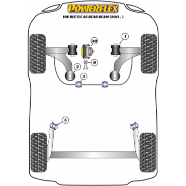 Powerflex Buchsen Vorderradaufhängung PU Buchse hinten für VW Beetle A5 Rear Beam (2011-)