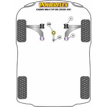 Preview: Powerflex Wheel Mounting Guide Pin for VW Caddy MK4 Typ SB (2020-)