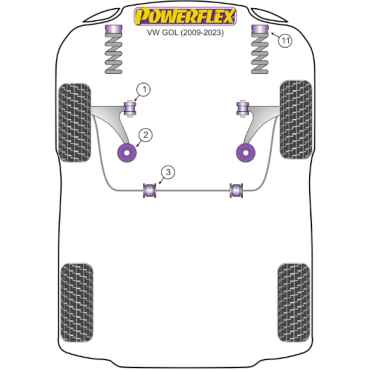 Preview: Powerflex Buchsen Vorderradaufhängung PU Buchse vorne 30mm für VW Gol (2009-2023)