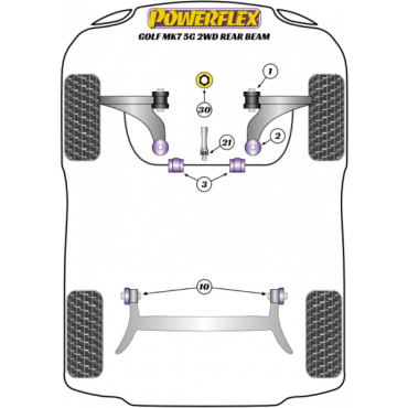 Powerflex Wheel Mounting Guide Pin for VW Golf MK7 5G 2WD Rear Beam