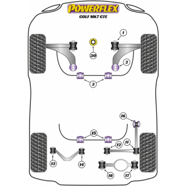 Powerflex Lower Engine Mount Insert (Large) Track Use for VW Golf MK7 GTE