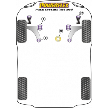 Preview: Powerflex PowerAlign Sturz-Einstellbolzen Kit (12mm x 60mm) für VW Passat B3/B4 2WD (1988-1996)