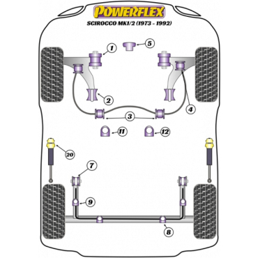 Preview: Powerflex Buchsen Führungsstift für die Radmontage für VW Scirocco (1973 - 1992)