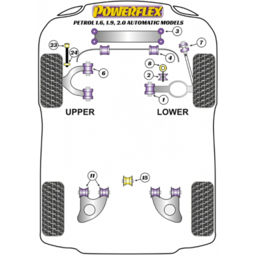 Powerflex Buchsen Lenkgetriebe Aufnahme für VW T3 Petrol Models 1.6-2.0 Automatic