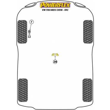 Preview: Powerflex Buchsen Führungsstift für die Radmontage für VW Touareg (2018-)