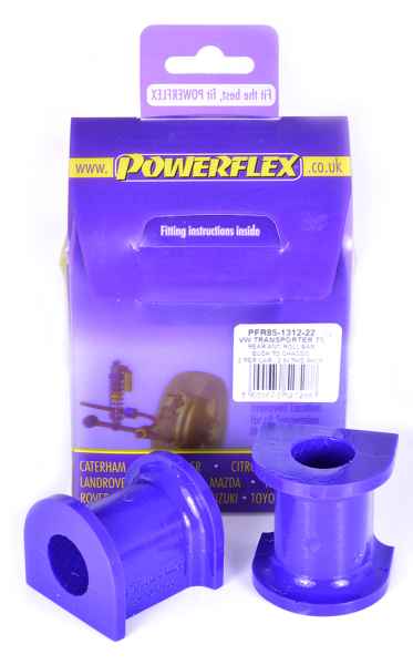 Powerflex Buchsen hintere Stabilistatorbuchse zum Fahrgestell 22mm für VW T5 Transporter inc. 4Motion (2003-2015)