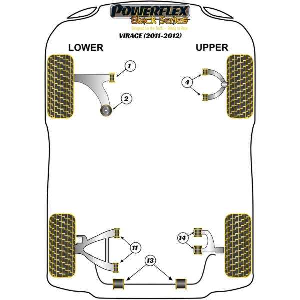 Powerflex Buchsen Black Series Aston Martin Virage (2011-2012)