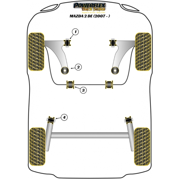 Powerflex Buchsen Black Series Mazda Mazda2 DE (2007-)