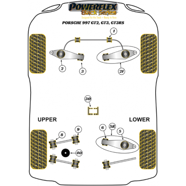 Powerflex bushes Black Series Porsche 997 GT2, GT3 & GT3RS (2005-2012)